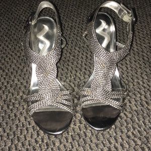 Silver size 7.5 heels